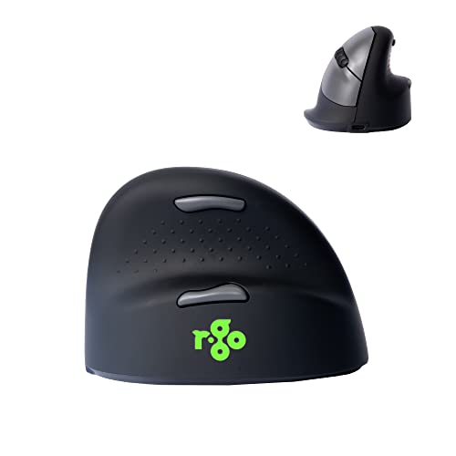 R-Go HE Vertikale Maus kabellos, Für große Hand, Funkmaus Ergonomisch, Rechtshändige, Vorbeugung Mausarm/Tennisarm(RSI Syndrom), Für Windows/Linux/Mac OS, Schwarz von R-Go Tools