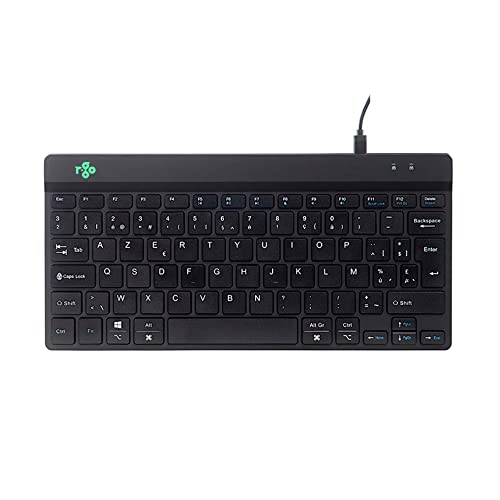 R-Go Compact Break Tastatur, AZERTY BE Layout, Mit Pausenanzeige, Ergonomische flaches Design, Kabelgebunden, Schwarz von R-Go Tools