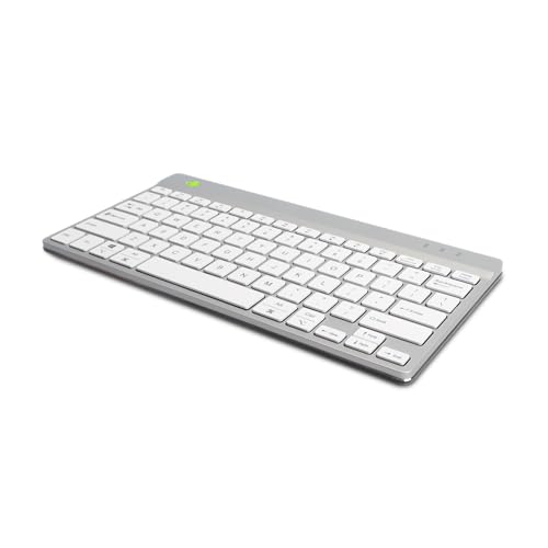 R-Go Compact Break Tastatur, Bluetooth 5.0, QWERTY US Layout, Mit Anti-RSI Software, Ergonomische flaches Design, Kompatibel mit Windows/Microsoft/Linux/Mac, Weiss von R-Go Tools