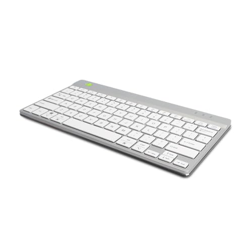 R-Go Compact Break Tastatur, Bluetooth 5.0, QWERTY US Layout, Mit Anti-RSI Software, Ergonomische flaches Design, Kompatibel mit Windows/MacOS, Weiss von R-Go Tools