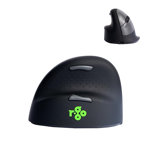 R-Go HE Ergonomische Maus, Für linkshänder, Bluetooth 5.0, Silent funkmaus, Mit Break-Software, Wiederaufladbar, 2400DPI, 5 Tasten, Vertikale Ergo Maus für Windows/Mac(RGOHEWLL) von R-Go Tools