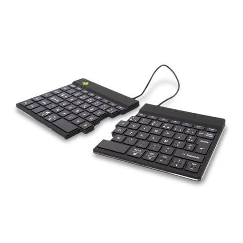 R-Go Split Tastatur, Bluetooth 5.0, Mit Anti-RSI-Software, AZERTY Française, Ergonomische Design mit Geteilte Tastenfeld, Kompatibel mit Windows/MacOS, Schwarz von R-Go Tools
