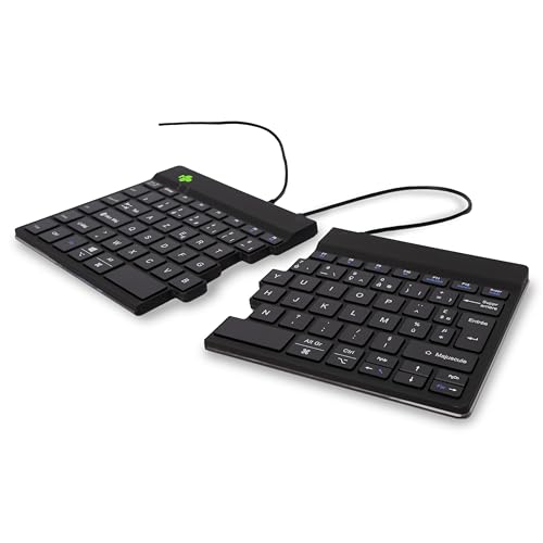 R-Go Split Tastatur, Ergonomische Design mit Geteilte Tastenfeld und Integrierter Pausenanzeige, AZERTY (FR) Layout, USB Kabelgebunden, Schwarz von R-Go Tools