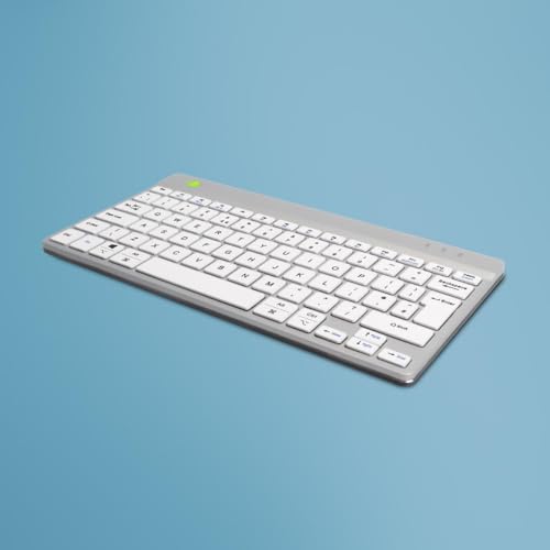 R-Go Tools Compact Break Ergonomic Keyboard, QWERTY (UK), W128444821 (Keyboard, QWERTY (UK), Bluetooth, White) von R-Go Tools