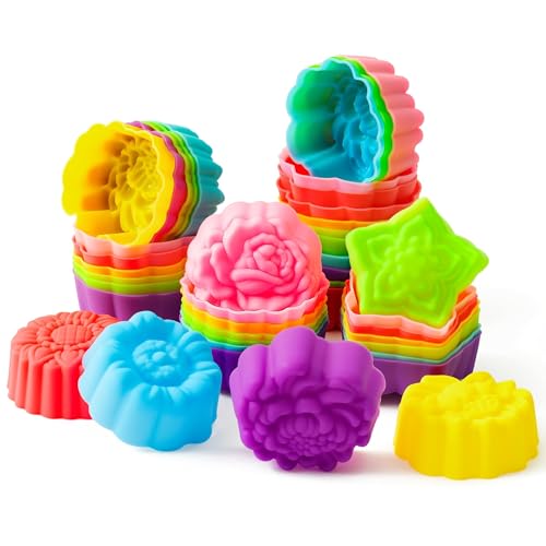R HORSE 42P Lotu Baking Cup Formen Silikon Muffin Formen, Wiederverwendbare Backformen Lotusblume Sonnenblume Rose Form, Leicht Zu reinigen Antihaft Backwaren für Eis Kuchen Pudding R HORSE 42P Lotu Baking Cup Formen Silikon Muffin Formen, Wiederverwendbare Backformen Lotusblume Sonnenblume Rose Form, Leicht Zu reinigen Antihaft Backwaren für Eis Kuchen Pudding von R HORSE
