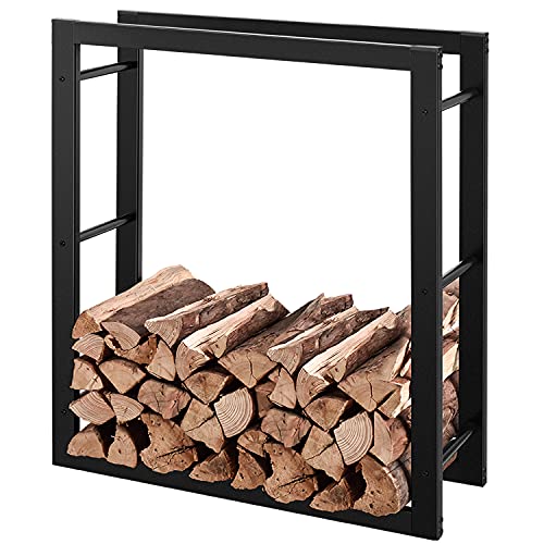 RANSENERS Kaminholzregal 130x27x150cm (Mehr Größe Optional) - Metall Brennholzregal Feuerholzregal Stapelhilfe Innen und Aussen von R RANSENERS