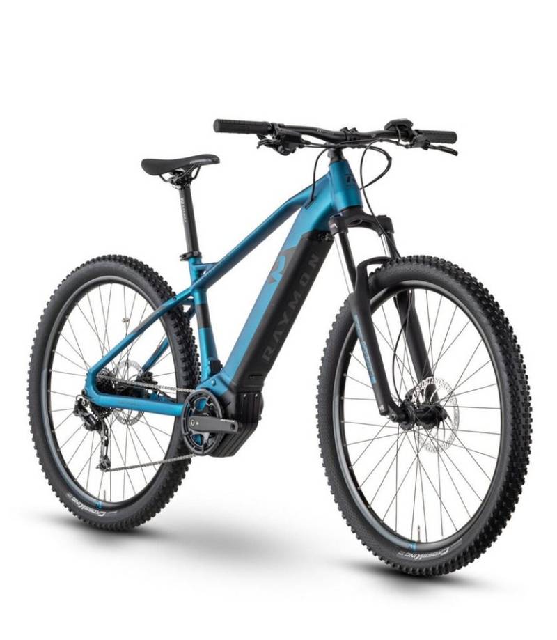 R Raymon E-Bike 27,5 Zoll Raymon Hardray E 5.0, spaceblue, 9 Gang Tektro RD-M350, 9-S Schaltwerk, Mittelmotor, 630 Wh von R Raymon