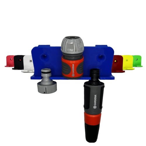 R-Satz Shop Wandhalterung passend für Gardena Adapter, Geräte, Spritzen, Schläuche usw. (Blau) von R-Satz Shop