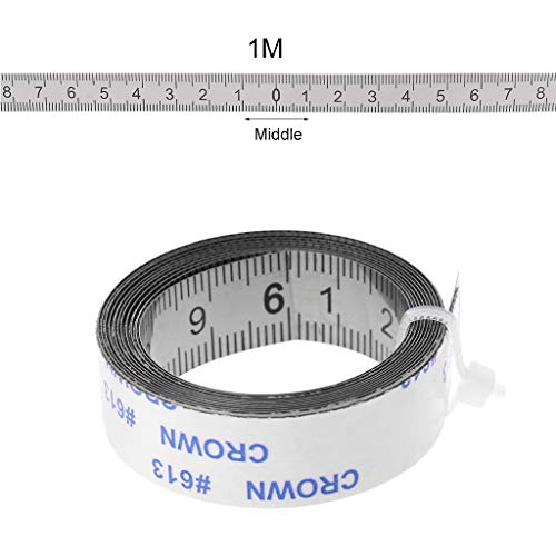 R-WEICHONG Maßband Selbstklebendes 1M-3M-Gehrungsgleis Aus Edelstahl Mit Metrischer Skala Für T-Schienen-Tischkreissäge Holzbearbeitungswerkzeug von R-WEICHONG