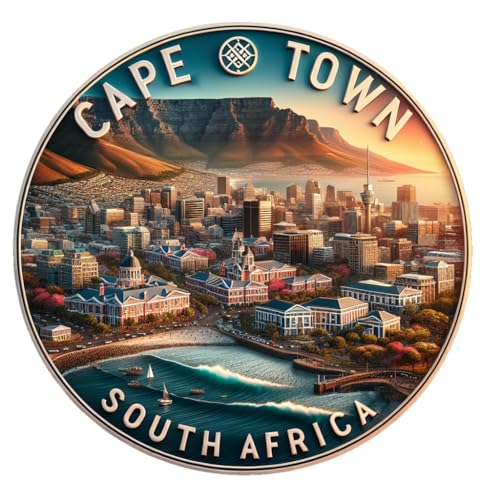 Kapstadt, Südafrika, Souvenir, gestanzt, dekorativer flacher Magnet, 5,1 cm Kapstadt, Südafrika, Souvenir, gestanzt, dekorativer flacher Magnet, 5,1 cm von R and R Imports