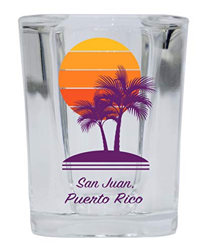 R and R Imports San Juan Puerto Rico Souvenir Schnapsglas, quadratisch, 57 ml von R and R Imports