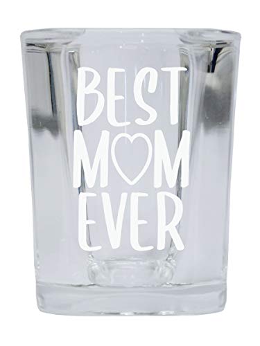Schnapsglas mit Gravur "Best Mom Ever", quadratisch, lasergraviert, Geschenk für Mutter von R and R Imports