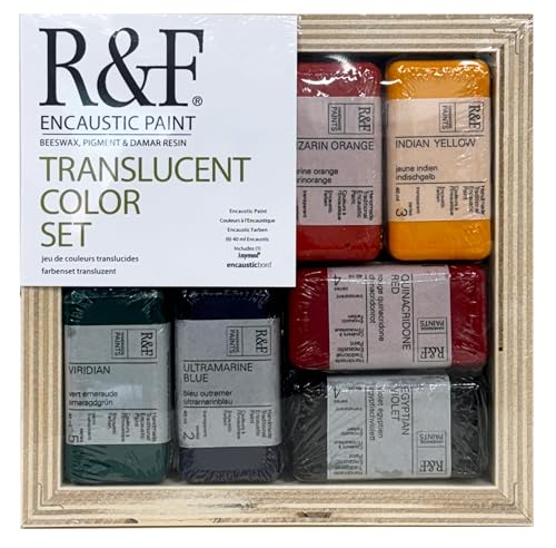 R&F Handmade Paints R&F - Encaustic Wachsfarbe - Transparent - 6 Farben - Je 40 ml von R&F