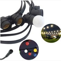 10m Verlängerbare Schwarze Lichterkette Mit 10 E27 Lampenfassungen Ip44 Innen/aussen von R & G