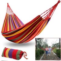 Einzelne Bunte Gartenhängematte Camping Baumwolle Tasche Stoff 190 X 80 Cm von R & G
