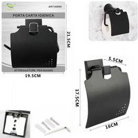 Toilettenpapierrollenhalter Wandmontage Toilettenwandhalterung Schwarz Badezimmer 02095 von R & G
