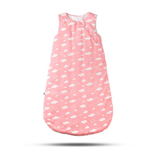 R&M ORIENT Ganzjahres Babyschlafsack – Standard 100 Oeko-TEX – Bequem & Atmungsaktiv aus 100% Bio-Baumwolle – Seitlicher 2-Wege-Reißverschluss – 2.5 TOG (Pink Cloud; 80 cm; 6-12 Monate) von R&M ORIENT