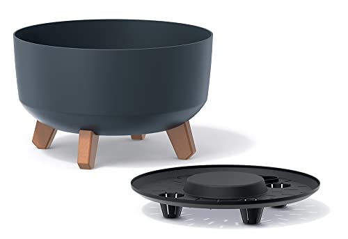 R.G. Blumentopf Blumenkübel mit Füßen Schale Pflanzschale Rund Übertopf Pflanztopf Blumenschale (29cm Anthrazit) von R.G.