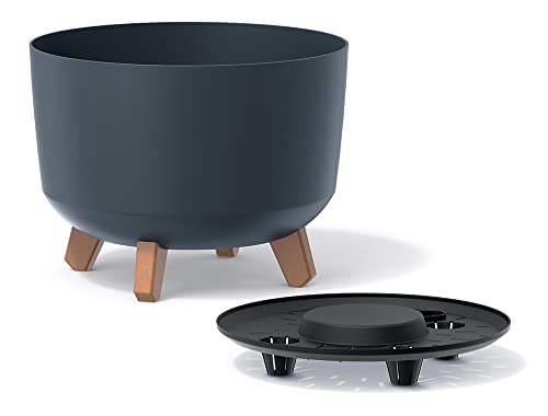 R.G. Blumentopf Blumenkübel mit Füßen Schale Pflanzschale Rund Übertopf Pflanztopf Blumenschale (39cm Anthrazit) von R.G.
