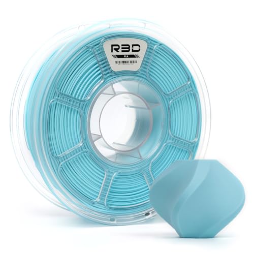 R3D PLA 3D-Filament 1,75 mm, 0–370 mm/s Hochgeschwindigkeitsdruck, Maßgenauigkeit +/- 0,02 mm, 1 kg (2,2 lbs), transparente Kunststoffspule, 3D-Druck-Filament (mattes Eisblau) von R3D