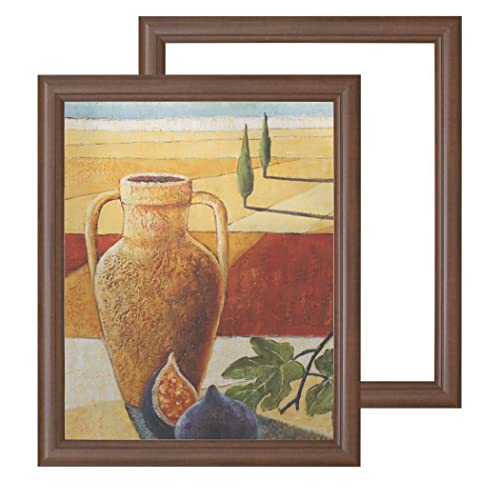 RAABEC 2 Stück Bilderrahmen, Vorteilspack! für Bilder der Größe 40x50cm, Farbe Braun/Nußbaum (ohne Glas) von RAABEC