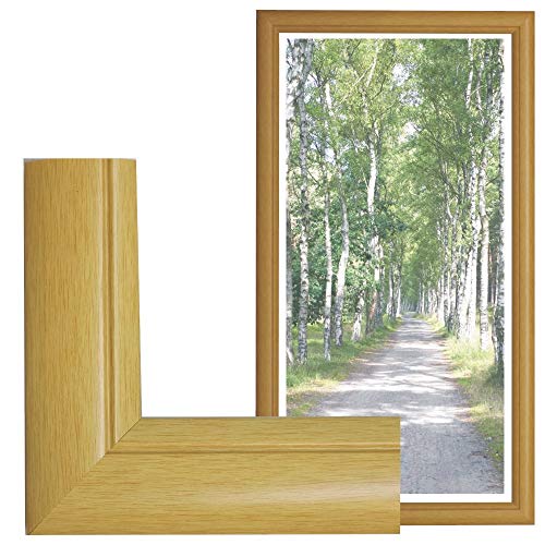 RAABEC Bilderrahmen, für Bilder der Größe 40x80cm, Farbe Natur, ideal für Malen nach Zahlen Bilder von Schipper oder Ravensburger (ohne Glas) von RAABEC