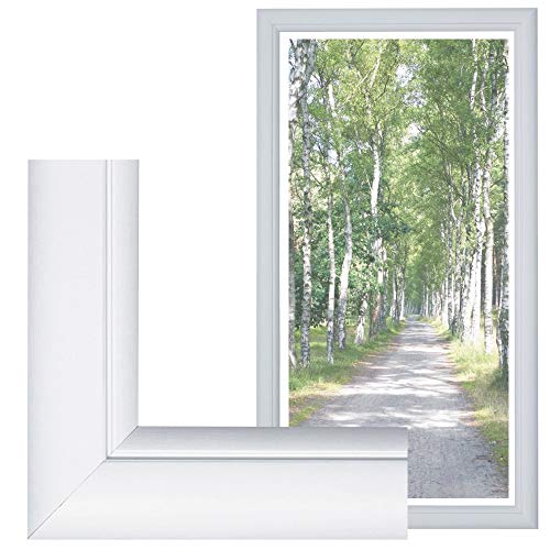 RAABEC Bilderrahmen, für Bilder der Größe 40x80cm, Farbe Weiß matt, ideal für Malen nach Zahlen Bilder von Schipper oder Ravensburger (ohne Glas) von RAABEC
