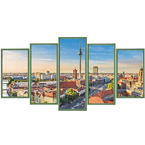 RAABEC Bilderrahmen für Polyptychon Malen nach Zahlen Bilder z.B. von Schipper, 5 Teile fertig montiert, Farbe Grün RAABEC Bilderrahmen für Polyptychon Malen nach Zahlen Bilder z.B. von Schipper, 5 Teile fertig montiert, Farbe Grün von RAABEC