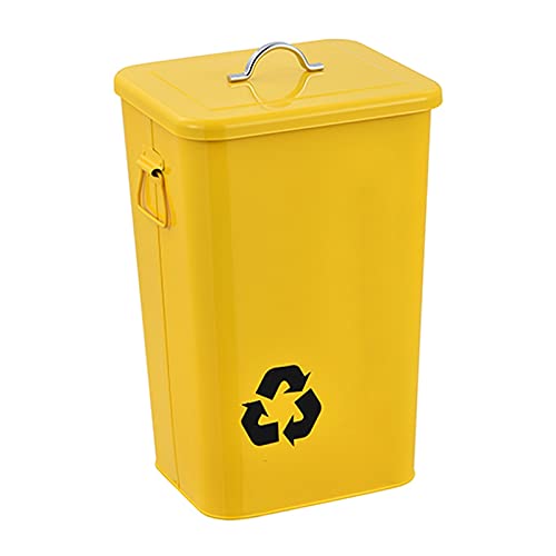 RAABYU Mülleimer, 5,8 Gallonen, Mülleimer aus Metall, rechteckiger Recyclingbehälter, quadratischer Mülleimer mit Deckel, Mülleimer in mehreren Farben von RAABYU