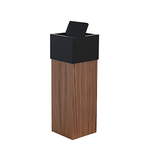 RAABYU Mülleimer Quadratischer Mülleimer aus Holz Moderner Mülleimer mit Schwingdeckel aus Holz Papierkorb Recyclingbehälter für Büro Wohnzimmer Schlafzimmer Geeignet für von RAABYU