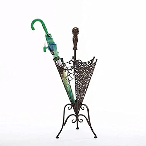 Schirmständer aus Schmiedeeisen mit Vintage-Gravur, kegelförmig, für den Haushalt, Eingang, unabhängiger Schirmständer, platzsparendes Regal, Bronze von RAABYU