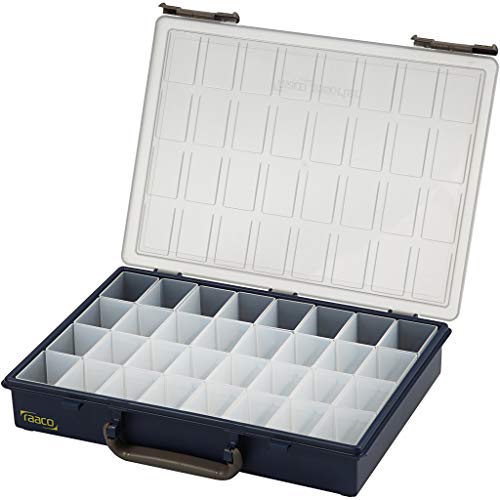 Aufbewahrungsbox, Größe 33,8 x 26,1 cm, 32 herausnehmbare Einsatzboxen, 1 Stück, Lochgröße 3,9 x 5,5 x 4,7 cm von RAACO