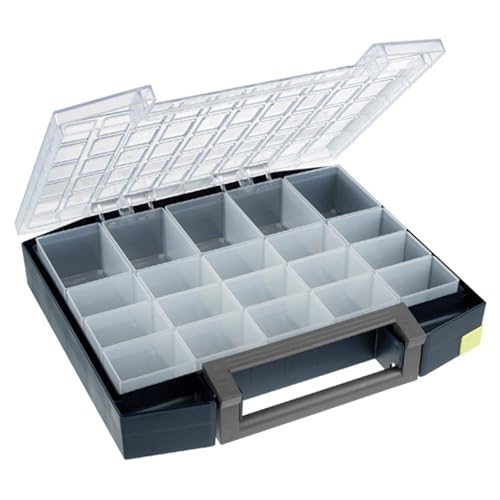 raaco Boxxser 80 5x10-20: Robuste Sortierbox für Werkstatt, 20 Einsätze, Sortimentskasten & Sortierboxen für Kleinteile, Traglast 15 kg, Sichere Aufbewahrung, 36.1 x 42.1 x 7.8 cm von Raaco