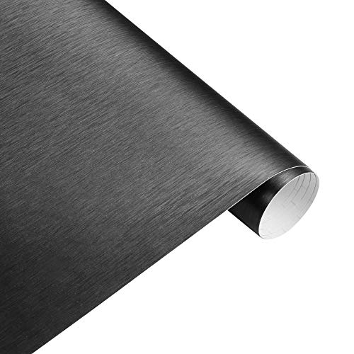 Autofolie 30 cmx100 cm Auto Styling Matt gebürstet DIY Wrap Vinyl Filmblatt Blasenfreie Luftfreisetzungsmotorrad Automobile Autoaufkleber Aufkleber Aufkleber Auto Folie ( Color : Brushed dark gray ) von RAAMKA