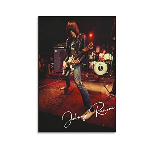 Leinwand Bilder Senza Cornice Johnny Ramone Poster Canvas Wall Art Room Pictures for Bedroom Gifts Decor 60X90cm von RAAMKA