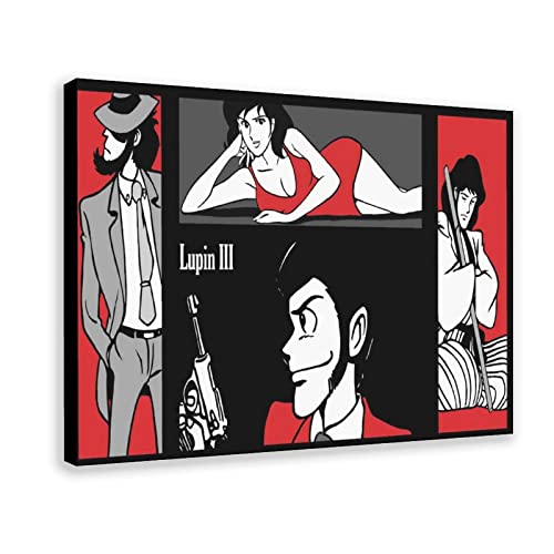 RAAMKA Leinwand Bilder Senza Cornice Lupin The Third 4 Anime Poster Pittura Soggiorno Camera da letto 60x90cm von RAAMKA