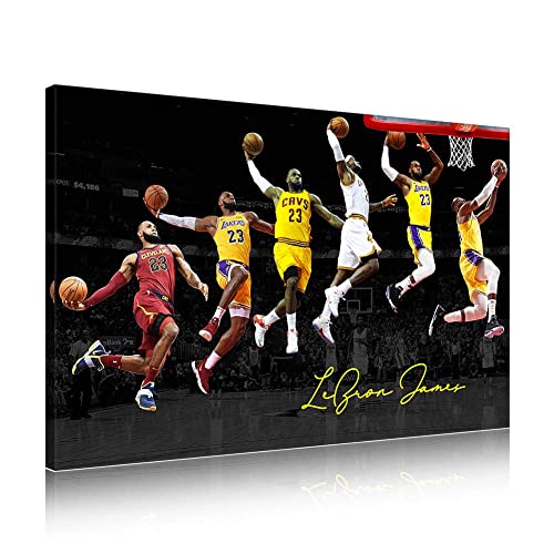 RAAMKA Leinwand Druck Poster Senza Cornice LeBron James Inspirational Basketball Stars Poster Modern Family camera da letto Decor 60x90cm von RAAMKA