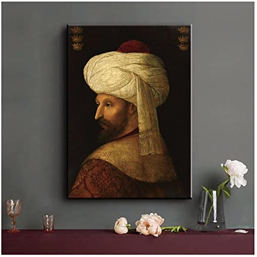 RAAMKA Leinwandplakat Senza Cornice Fatih Sultan Mehmet Ritratti Home Art Poster e Wall Art Picture Print Modern Family Room Décor 60x90cm von RAAMKA