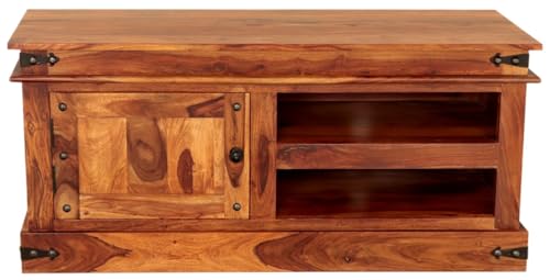 Fernsehtisch Jali 120x55x45 aus indischem Sheesham-Massivholz von RAAVI