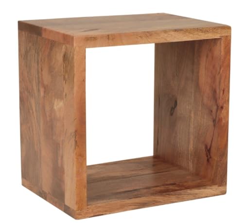 Wandregal Gita 40x40x30 aus Mango-Massivholz von RAAVI