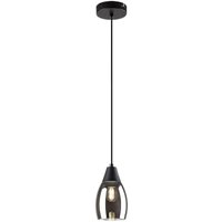 Rabalux 72181 Hängeleuchte ILMARI E27 1x max.15W Metall schwarz, Glas getönt H:120cm Ø10cm dimmbar Rabalux 72181 Hängeleuchte ILMARI E27 1x max.15W Metall schwarz, Glas getönt H:120cm Ø10cm dimmbar von RABALUX