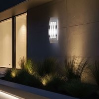 Außen Bereich Wand Leuchte Terrassen Park Lampe Strahler silber IP44 Rabalux 8410 von RABALUX