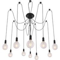 Spider Pendelleuchte 10 Glühbirnen E27 10x60W mattschwarz 2224 Caspar Rabalux von RABALUX