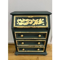 Refurbliert Schreibtisch Grün Shabby Chic Blattgold Kommode von RABESE