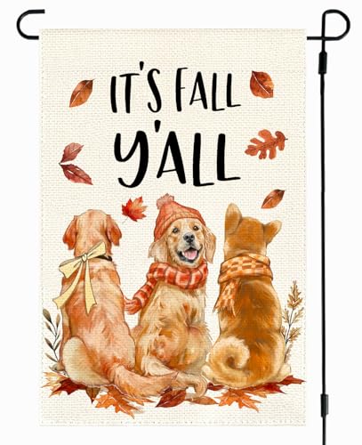 RABUSOFA Gartenflagge "Fall Golden Retriever" (D), goldfarben, Gartengröße 30,5 x 45,7 cm von RABUSOFA