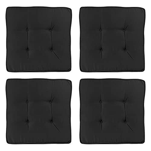 Garden Chair Cushions,Chair Pads,Seat Pads for Dining Chairs,Cover Indoor Outdoor Seat Pad Cushions,for Your Living Room, Patio,Car,Office and More (Square Pack of 4, Black)… von RACE LEAF