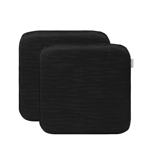 RACE LEAF 2er Set 40,5x40,5 cm Memory Foam Slow Rebound Sitzkissen Indoor Household Sitzkissen Wasserfeste Oberfläche und rutschfeste Unterseite Schwarz (Schwarz) von RACE LEAF