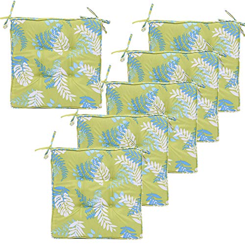 RACE LEAF Garden Chair Cushions,Chair Pads,Seat Pads for Dining Chairs,Cover Indoor Outdoor Seat Pad Cushions,for Your Living Room, Patio,Car,and More (Square Pack of 6, Green) von RACE LEAF