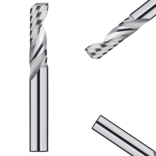 RACEL VHM Einzahnfräser Ø3–12 mm – CNC Einschneider für Aluminium, Kunststoff, Holz & MDF – DLC-beschichtet oder poliert, 55 HRC, 30° Schneidenwinkel (Poliert, Ø4x32x55 mm - Schaft = 4 mm) von RACEL