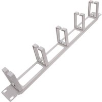 Rackmatic - Kabelordner Rack 19' 1HE Kabelmanagement mit 5 Ringen Rangierpanel weiss von RACKMATIC